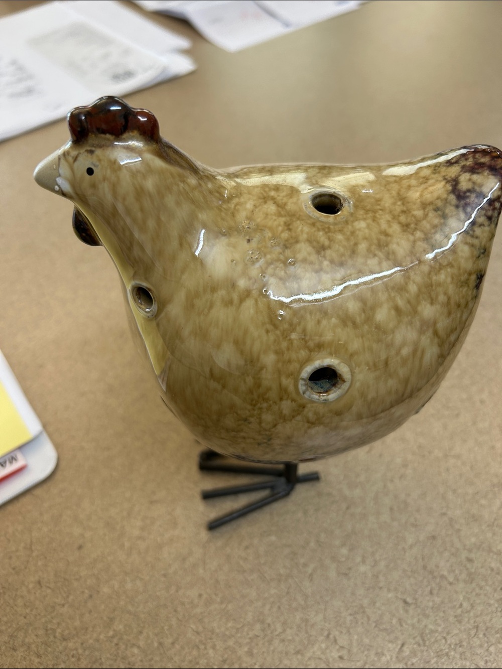 Decorative Ceramic Hen tea light or incense burner